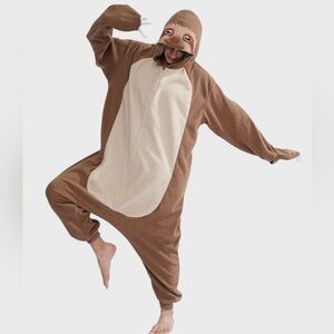 Halloween Adult Unisex Sloth Onesie Pajamas Costume Cosplay Sleepwear Size L